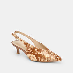 Alenna Brown Snake Calf Hair Heels | Women Dolce Vita