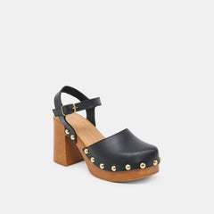 CLOVER HEELS BLACK LEATHER | Dolce Vita Women
