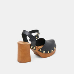 CLOVER HEELS BLACK LEATHER | Dolce Vita Women