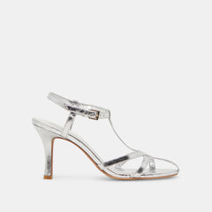 LIANE HEELS SILVER DISTRESSED LEATHER | Women Dolce Vita