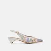 Dafney White Multi Woven Leather Heels | Women Dolce Vita