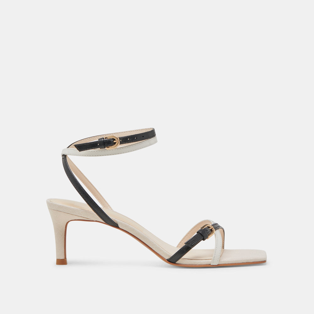 BAMBY HEELS WHITE BLACK LEATHER | Dolce Vita Women