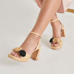 OLIVEA HEELS BLACK NATURAL RAFFIA | Women Dolce Vita