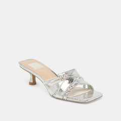 BRYANT HEELS SILVER DISTRESSED LEATHER | Dolce Vita Women