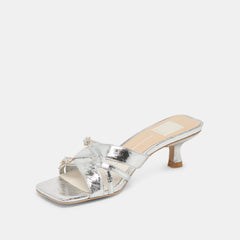 BRYANT HEELS SILVER DISTRESSED LEATHER | Dolce Vita Women