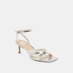 BECKI HEELS SILVER DISTRESSED LEATHER | Women Dolce Vita