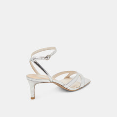 BECKI HEELS SILVER DISTRESSED LEATHER | Women Dolce Vita