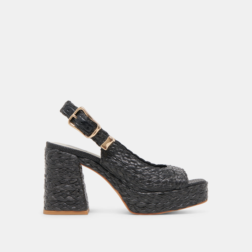 FLORES HEELS ONYX RAFFIA | Women Dolce Vita
