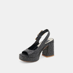 FLORES HEELS ONYX RAFFIA | Women Dolce Vita