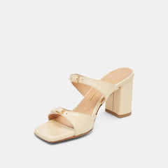 SHANE HEELS LIGHT YELLOW CRINKLE PATENT | Women Dolce Vita