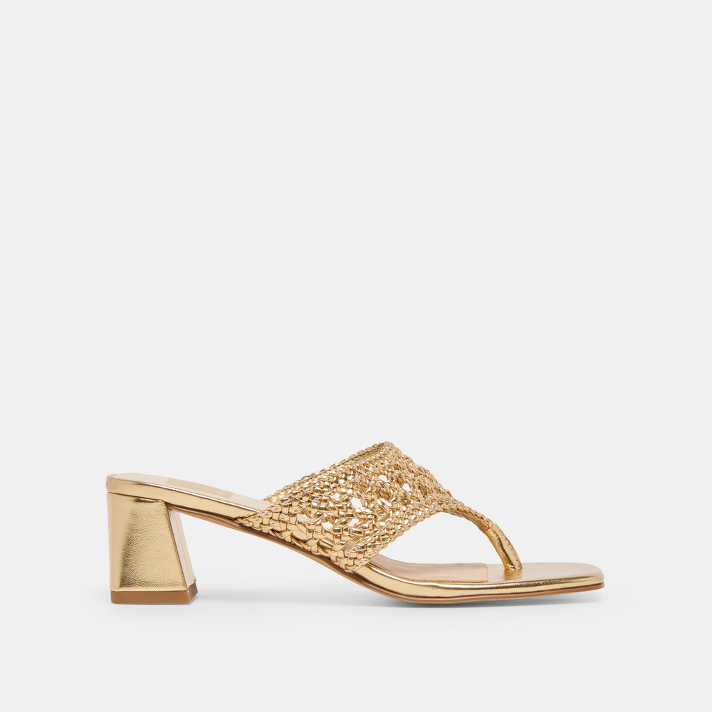 Barlo Gold Woven Stella Heels | Dolce Vita Women