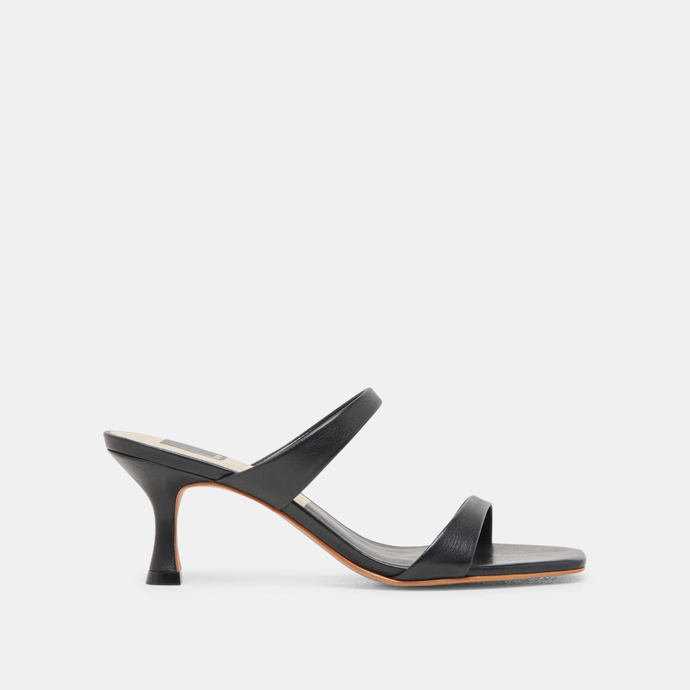 Genora Wide Black Leather Heels | Dolce Vita Women