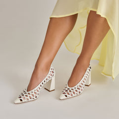 Tanya Bone Woven Leather Heels | Women Dolce Vita