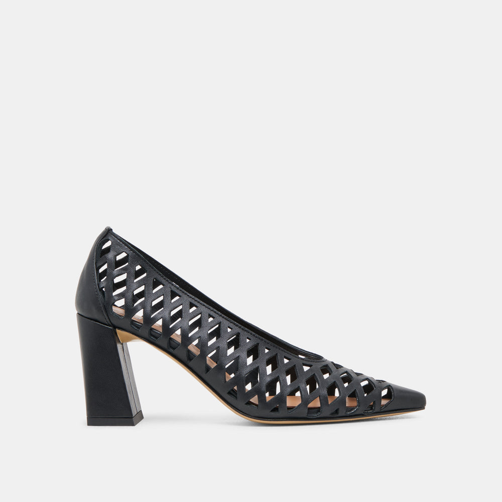 Tanya Black Woven Leather Heels | Dolce Vita Women