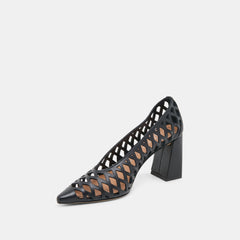 Tanya Black Woven Leather Heels | Dolce Vita Women