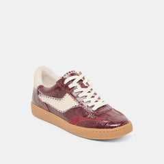 NOTICE STITCH SNEAKERS OXBLOOD CROCO EMBOSSED LEATHER | Dolce Vita Women
