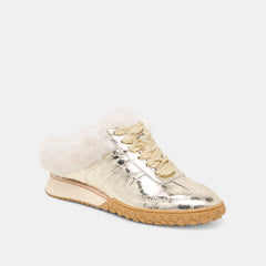 Izzey Plush Platinum Leather Sneakers | Dolce Vita Women