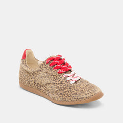 Laini Tan Leopard Printed Suede Sneakers | Dolce Vita Women