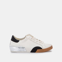 Zina Wide Sneakers White Black Leather | Women Dolce Vita