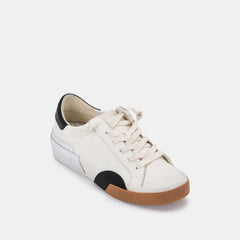 Zina Wide Sneakers White Black Leather | Women Dolce Vita