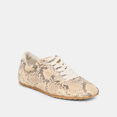Dorie Natural Snake Embossed Leather Sneakers | Dolce Vita Women