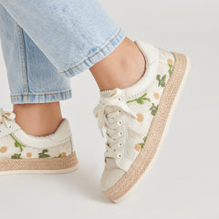 AZALIA SNEAKERS WHITE FLORAL RAFFIA | Women Dolce Vita