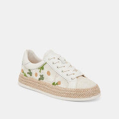 AZALIA SNEAKERS WHITE FLORAL RAFFIA | Women Dolce Vita