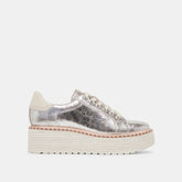 TWAIN SNEAKERS SILVER CRACKLED LEATHER | Women Dolce Vita