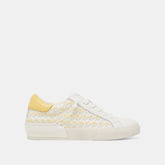 ZINA FLORAL SNEAKERS WHITE YELLOW FLORAL MESH | Dolce Vita Women