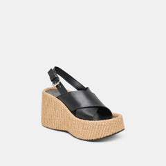 SKYLAR WEDGES BLACK LEATHER | Women Dolce Vita