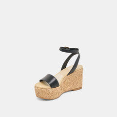 TALISA WEDGES BLACK LEATHER | Women Dolce Vita