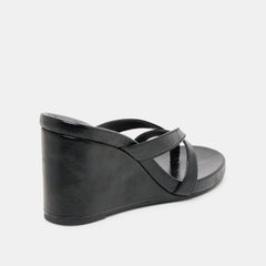 Helan Black Leather Wedges | Women Dolce Vita