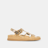 Shenna Gold Distressed Leather Sandals | Dolce Vita Women