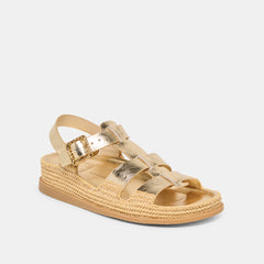 Shenna Gold Distressed Leather Sandals | Dolce Vita Women