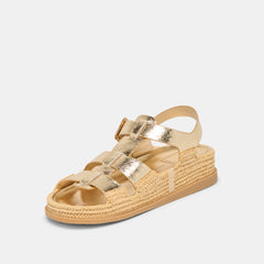 Shenna Gold Distressed Leather Sandals | Dolce Vita Women