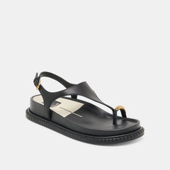 Stefan Black Leather Sandals | Women Dolce Vita