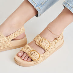 STARLA CROCHET SANDALS NATURAL KNIT | Women Dolce Vita