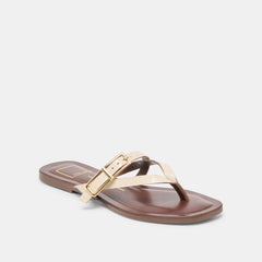 Piers Beige Croco Embossed Leather Sandals | Dolce Vita Women