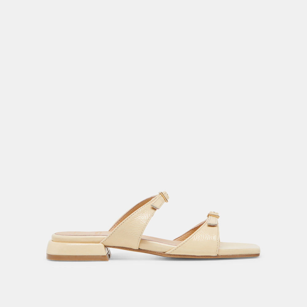 LAVERN SANDALS LIGHT YELLOW CRINKLE PATENT | Women Dolce Vita