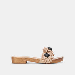Ariena Black Natural Floral Raffia Sandals | Dolce Vita Women