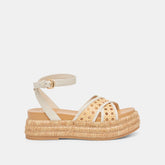 WRILEY SANDALS CREME WOVEN RAFFIA | Women Dolce Vita