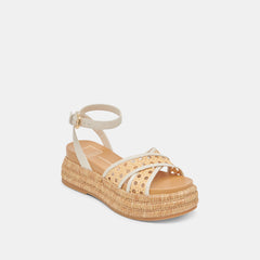 WRILEY SANDALS CREME WOVEN RAFFIA | Women Dolce Vita