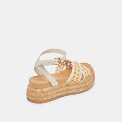 WRILEY SANDALS CREME WOVEN RAFFIA | Women Dolce Vita