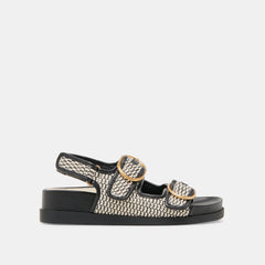 STARLA SANDALS BLACK NATURAL RAFFIA | Dolce Vita Women
