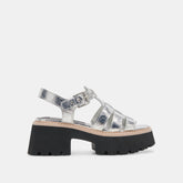 LATICE SANDALS SILVER DISTRESSED LEATHER | Women Dolce Vita