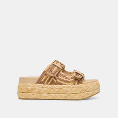 Falyn Brown Natural Woven Raffia Sandals | Dolce Vita Women