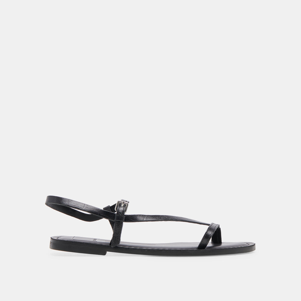 WANDRE SANDALS NOIR EMBOSSED LEATHER | Dolce Vita Women