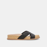 SELDA WIDE SANDALS ONYX RAFFIA | Women Dolce Vita