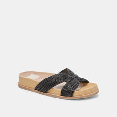 SELDA WIDE SANDALS ONYX RAFFIA | Women Dolce Vita