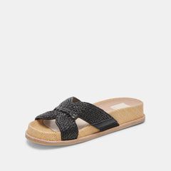 SELDA WIDE SANDALS ONYX RAFFIA | Women Dolce Vita
